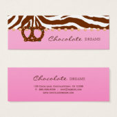 Chocolade Pretzel Bakkerij Bladwijzer Prijs Label Mini Visitekaartjes (Voorkant /achterkant)