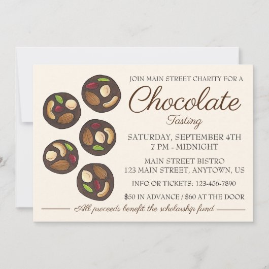 Chocolade Proeven Mendiants Chocolade Maken Evenem Kaart (Voorkant)