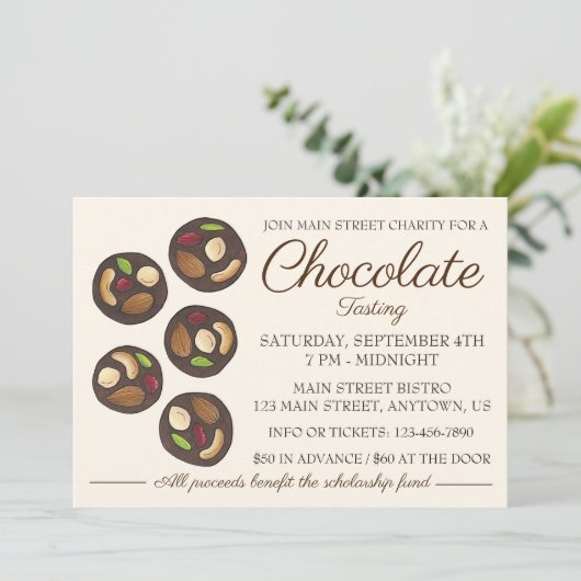 Chocolade Proeven Mendiants Chocolade Maken Evenem Kaart (Staand voorkant)