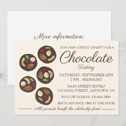 Chocolade Proeveren Mendiants Chocolade Maken Even Kaart (Voorkant / Achterkant)