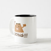 Chocolade PUDDEN!!! Tweekleurige Koffiemok (Voorkant links)