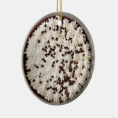 Chocolade Pudding Pie en gehakte kerst met crème Keramisch Ornament (Rechts)