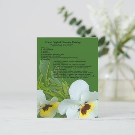 Chocolade Pudding Recipe Briefkaart (Staand voorkant)
