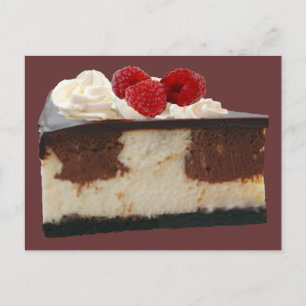 Chocolade Raspberry Cheesecake Briefkaart