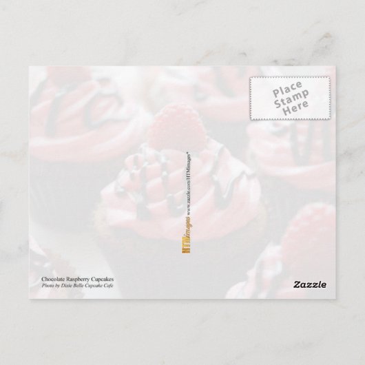 Chocolade Raspberry Cupcake Briefkaart (Achterkant)