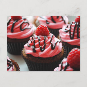 Chocolade Raspberry Cupcake Briefkaart