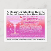 Chocolade Raspberry Martini Recept Ansichtkaart Briefkaart (Voorkant)