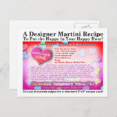 Chocolade Raspberry Valentijn Martini Briefkaart (Voorkant / Achterkant)