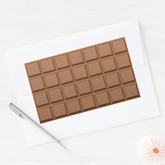 Chocolade Rechthoekige Stickers (Envelop)