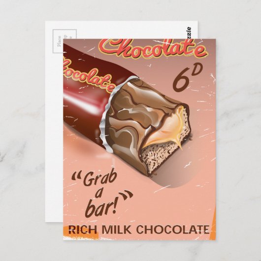  chocolade-reclame. briefkaart (Voorkant / Achterkant)