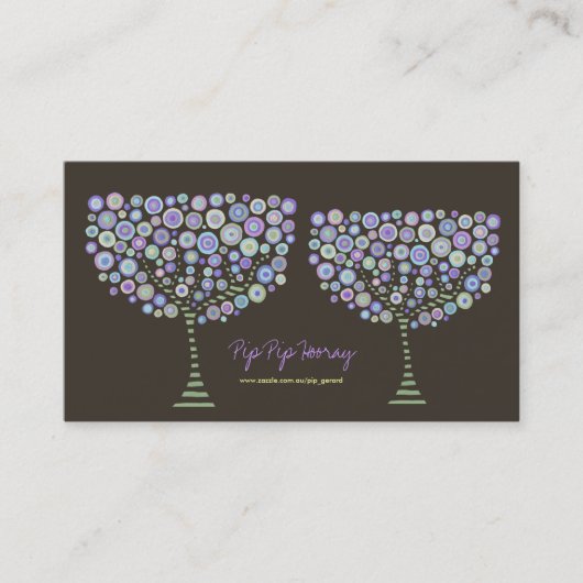 Chocolade Retro Trees Zazzle Business Profile Card Visitekaartje (Voorkant)