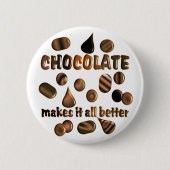 Chocolade Ronde Button 5,7 Cm (Voorkant)