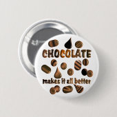 Chocolade Ronde Button 5,7 Cm (Voorkant /achterkant)
