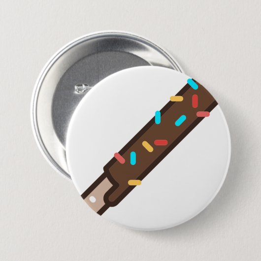 chocolade ronde button 7,6 cm (Voorkant /achterkant)
