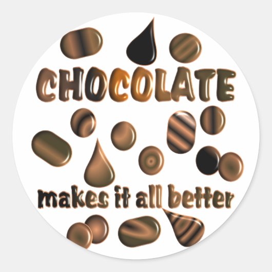 Chocolade Ronde Sticker (Voorkant)