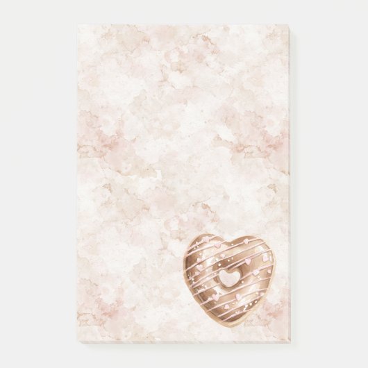 Chocolade Roze Hart Koekje Post-it® Notes (Voorkant)