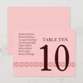 CHOCOLADE & ROZE Tafelnummer Kaart Receptie (Voorkant / Achterkant)