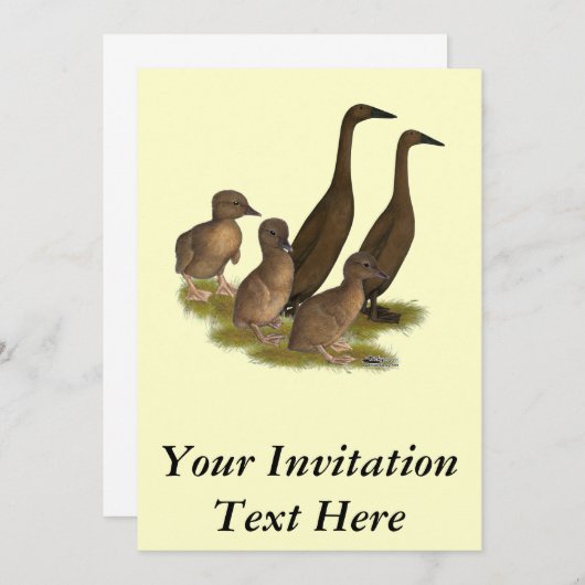 Chocolade Runner Duck Family Kaart (Voorkant / Achterkant)