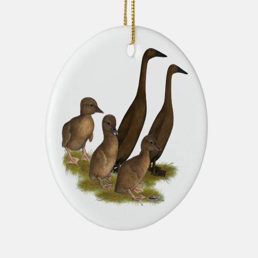 Chocolade Runner Duck Family Keramisch Ornament (Rechts)