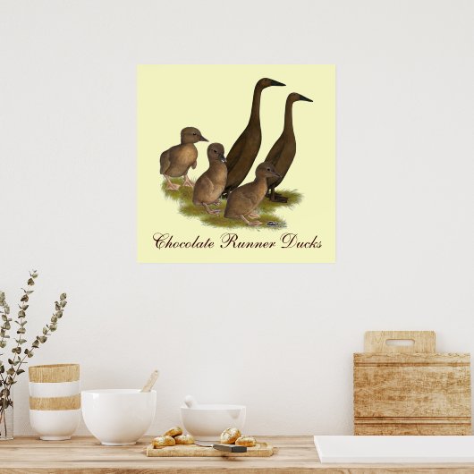Chocolade Runner Duck Family Poster (Keuken)