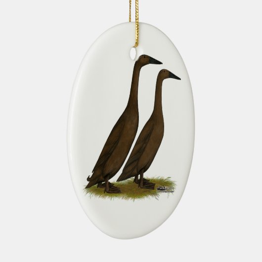 Chocolade Runner Ducks Keramisch Ornament (Rechts)