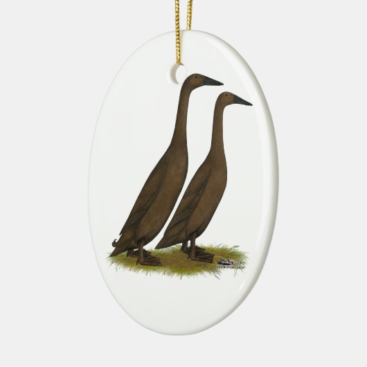 Chocolade Runner Ducks Keramisch Ornament (Links)