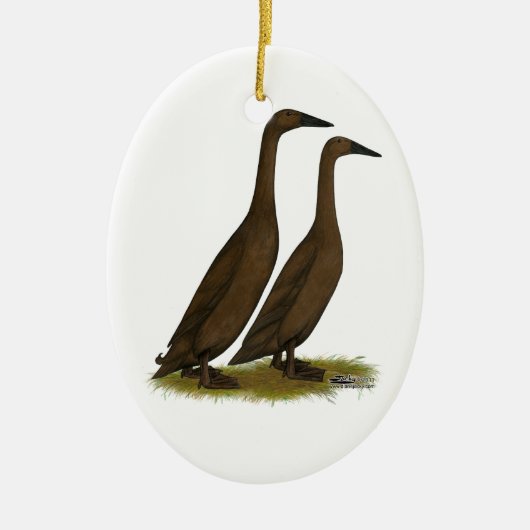 Chocolade Runner Ducks Keramisch Ornament (Voorkant)