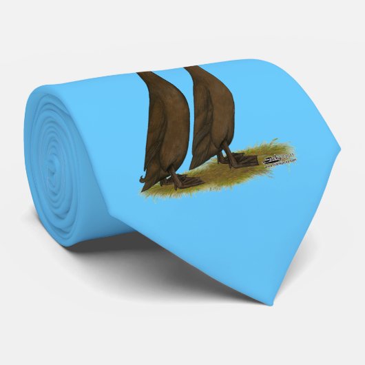 Chocolade Runner Ducks Stropdas (Opgerold)