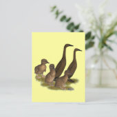 Chocolade Runner Eend Familie Briefkaart (Staand voorkant)