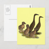 Chocolade Runner Eend Familie Briefkaart (Voorkant / Achterkant)