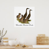 Chocolade Runner Eend Familie Poster (Keuken)