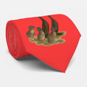 Chocolade Runner Eend Familie Stropdas (Opgerold)