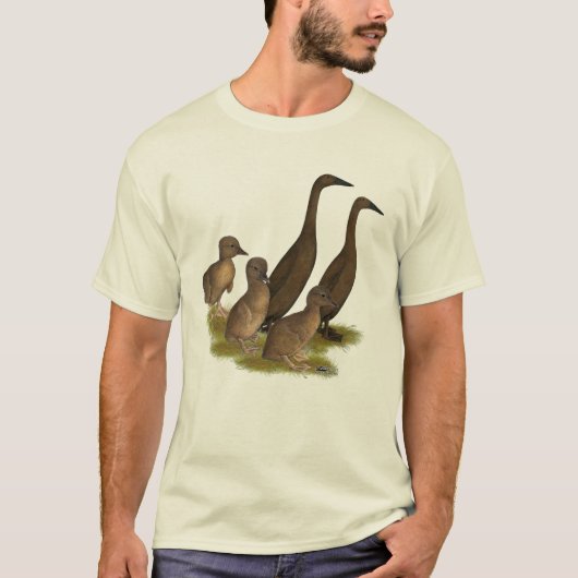 Chocolade Runner Eend Familie T-shirt (Voorkant)