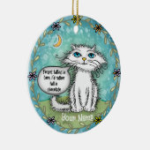 Chocolade Scraggles Kat Keramisch Ornament (Rechts)
