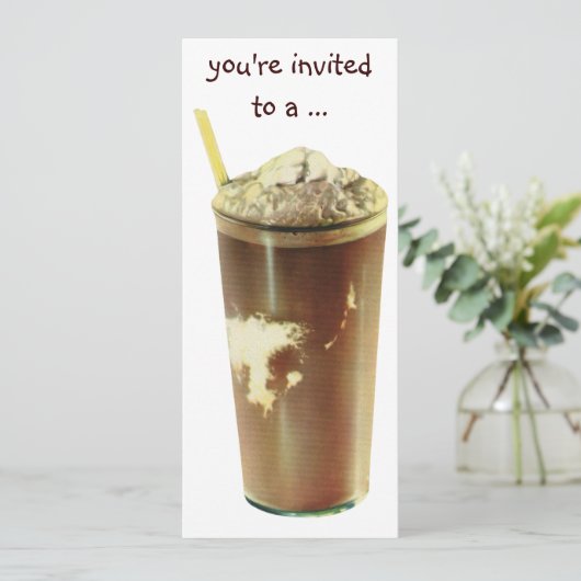  Chocolade Shake Birthday Party Invitation Kaart (Staand voorkant)