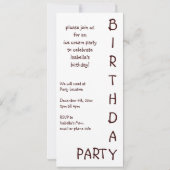  Chocolade Shake Birthday Party Invitation Kaart (Achterkant)