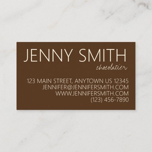 Chocolade Shop Chocolatier Gebak Chef Brigadeiro Visitekaartje (Achterkant)