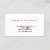 Chocolade Shop Chocolatier Zwart Wit Snoepjes Kaar Visitekaartje (Achterkant)