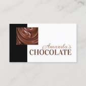 Chocolade Shop Chocolatier Zwart Wit Snoepjes Kaar Visitekaartje (Voorkant)