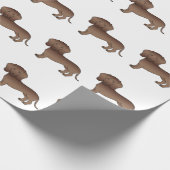 Chocolade Short Hair Dachshund Cartoon Dog Patroon Cadeaupapier (Hoek)