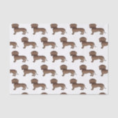 Chocolade Short Hair Dachshund Cartoon Dog Patroon Tissuepapier (Voorkant)