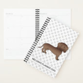 Chocolade Short Hair Dachshund Cartoon Dog & Text Planner (Display)