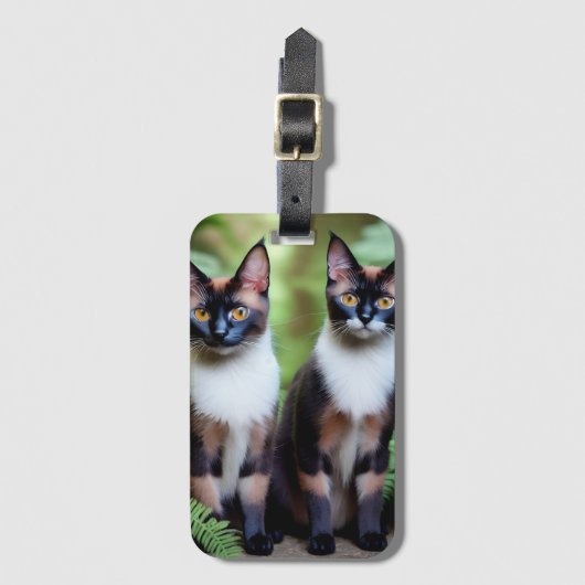 Chocolade Siamese Cat Twins, Bagagelabel (Voorkant (verticaal))