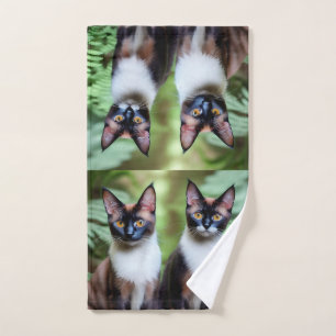 Chocolade Siamese Cat Twins, Handdoek