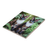 Chocolade Siamese Cat Twins, keramische Tegel Tegeltje (Zijkant)