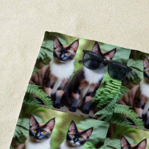 Chocolade Siamese Cat Twins, keukenhanddoek Strandlaken