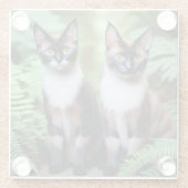 Chocolade Siamese Cat Twins, Onderzetter (Achterkant)