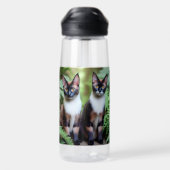 Chocolade Siamese Cat Twins Waterfles (Achterkant)