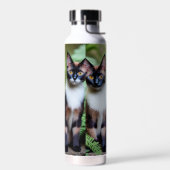Chocolade Siamese Cat Twins Waterfles (Links)