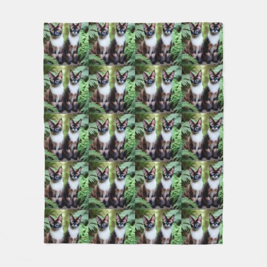 Chocolade Siamese kat Twins, Medium Fleece Blanket Deken (Voorkant)